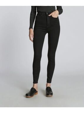 Everlane Curvy high rise black skinny jeans 32 crop